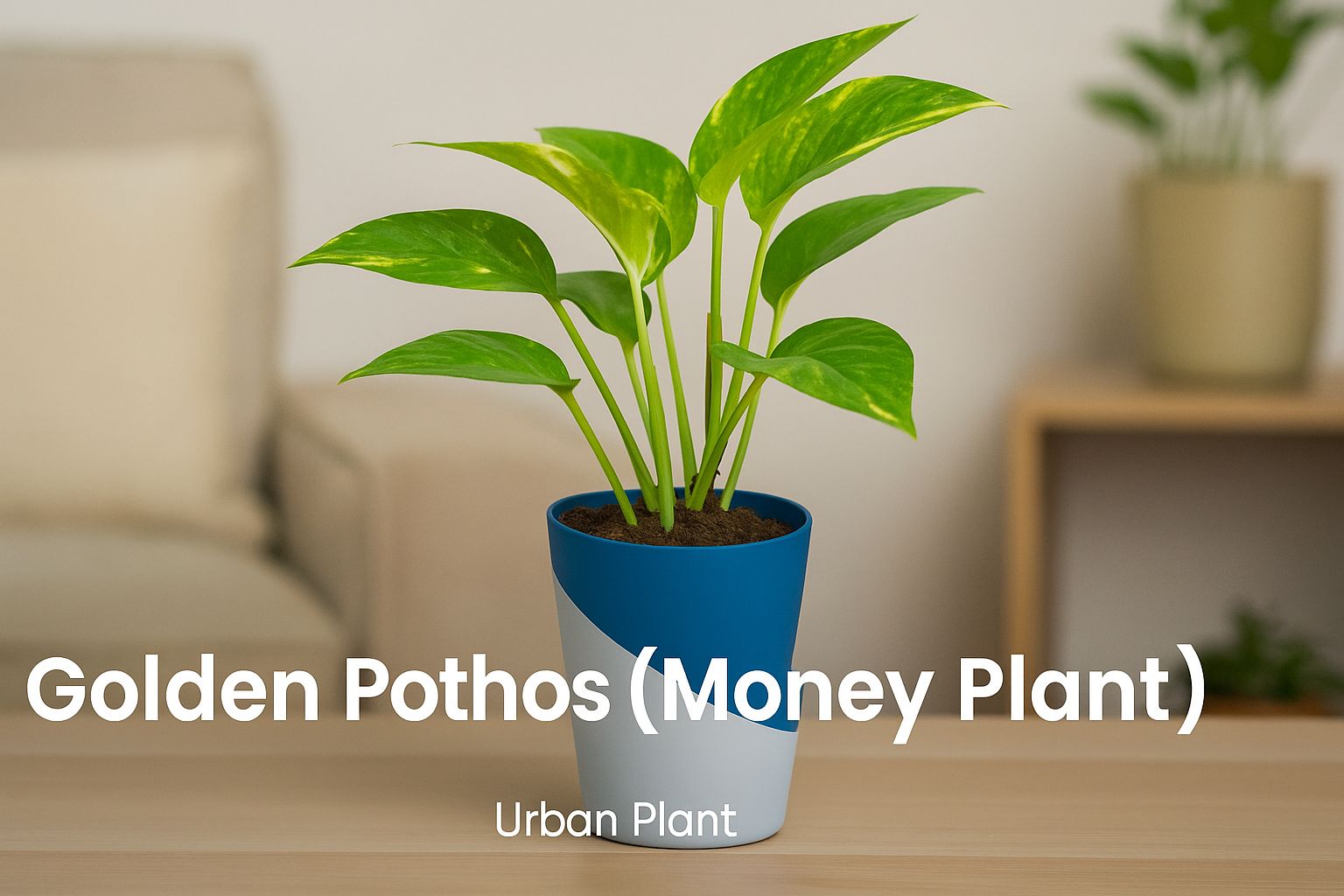 Golden Pothos (Money Plant) growing in a self-watering pot by Urban Plant